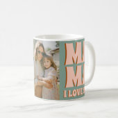 Retro Green Pink Funny Mothers Day Foto Kaffeetasse (VorderseiteRechts)