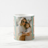 Retro Green Pink Funny Mothers Day Foto Kaffeetasse (Mittel)