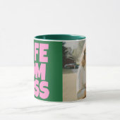 Retro Green Pink Funny Mothers Day Foto Tasse (Zentrum)