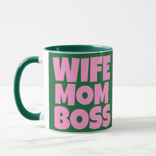 Retro Green Pink Funny Mothers Day Foto Tasse (Links)