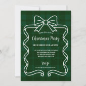 Retro Green Plaid Whimsical Christmas  Einladung (Vorderseite)