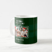 Retro Green Plaid Whimsical Christmas  Kaffeetasse (Vorderseite Links)