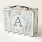 Retro Green Polka Dots Metall Brotdose (Rückseite)