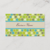 Retro Green Polka Dots Visitenkarten Visitenkarte (Vorderseite)