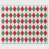 Retro Green Red Christmas New Year Tartan Kariert Geschenkpapier (Flach)
