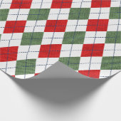Retro Green Red Christmas New Year Tartan Kariert Geschenkpapier (Ecke)