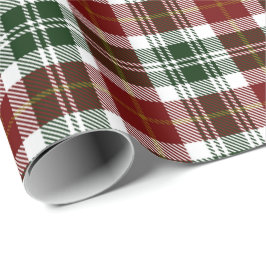 Retro Green Red Christmas New Year Tartan Kariert Geschenkpapier