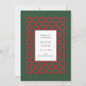 Retro Green Red Mid Century Moderne Ferienkarte (Vorderseite)