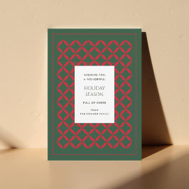 Retro Green Red Mid Century Moderne Ferienkarte