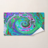 Retro Green, Red und Magenta Abstrakt Groovy Swirl Handtuch (Handtuch)