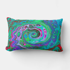 Retro Green, Red und Magenta Abstrakt Groovy Swirl Lendenkissen