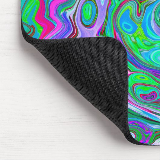 Retro Green, Red und Magenta Abstrakt Groovy Swirl Mousepad (Ecke)