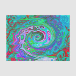 Retro Green, Red und Magenta Abstrakt Groovy Swirl Seidenpapier