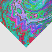 Retro Green, Red und Magenta Abstrakt Groovy Swirl Seidenpapier (Ausschnitt)