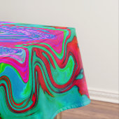 Retro Green, Red und Magenta Abstrakt Groovy Swirl Tischdecke (Beispiel)
