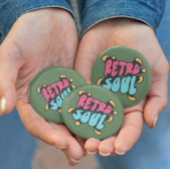 Retro Green Rucksäcke Jacken Zitat Trend Button