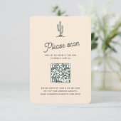 Retro Green Saguaro Cacti Wüste Wedding QR Code RSVP Karte (Stehend Vorderseite)