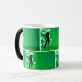 Retro Green Silhouette - Fett & elegant Verwandlungstasse (Vorderseite Links)