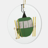 Retro Green Ski Lift - Snowboarden Keramik Ornament (Links)