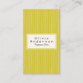 Retro Green Stripes Trendy Modern Funky QR Code Visitenkarte (Vorderseite)