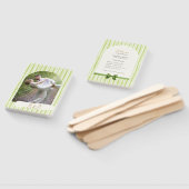 Retro Green Stripes Wedding Ceremony Program Fan Fächer (Non-assembled)