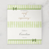 Retro Green Stripes with Meal Preference Table Platzkarte (Außenseite Aufgefaltet)