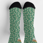 Retro Green Swirl | Merry Papa Christmas Socken (Oben)