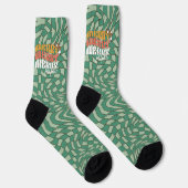 Retro Green Swirl | Merry Papa Christmas Socken (Rechts)