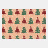 Retro Green Trees Pattern Christmas Holiday Geschenkpapier Set (Vorderseite 2)