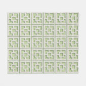 Retro Green Trellis Fleece Blanket (Vorderseite (Horizontal))
