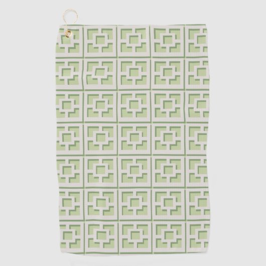 Retro Green Trellis Golf Towel Golfhandtuch (Vorderseite)