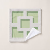 Retro Green Trellis Handtuch Badhandtuch Set (Waschlappen)