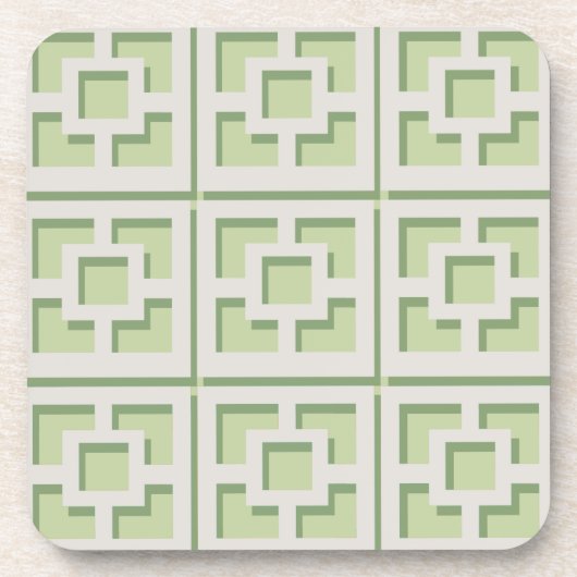 Retro Green Trellis Hard Plastic Untersetzer (Vorderseite)