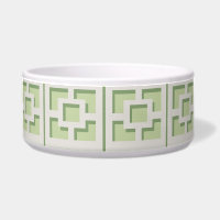 Retro Green Trellis Keramik Pet Bowl