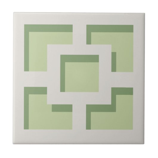 Retro Green Trellis Keramik Tile Fliese (Vorderseite)