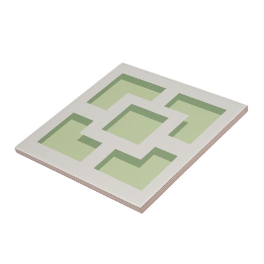 Retro Green Trellis Keramik Tile Fliese (Seite)