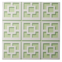 Retro Green Trellis Keramik Tile