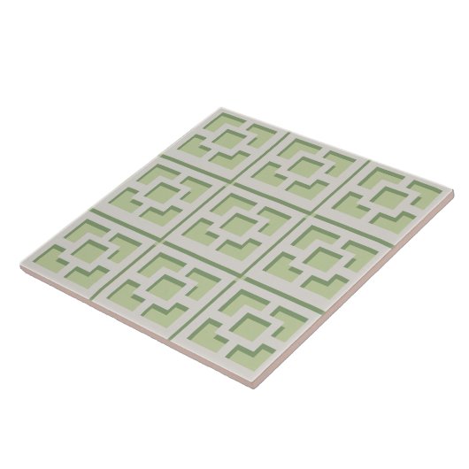 Retro Green Trellis Keramik Tile Fliese (Seite)