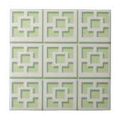 Retro Green Trellis Keramik Tile Fliese (Vorderseite)