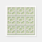 Retro Green Trellis Paper Napkin Serviette (Vorderseite)