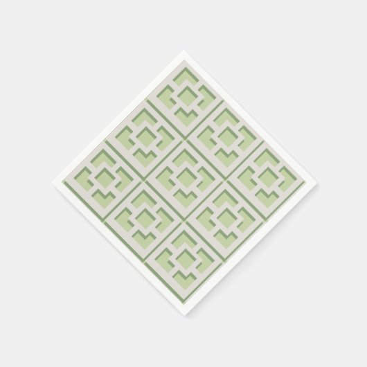 Retro Green Trellis Paper Napkin Serviette (Ecke)