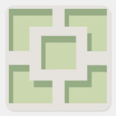 Retro Green Trellis Sticker (Vorderseite)