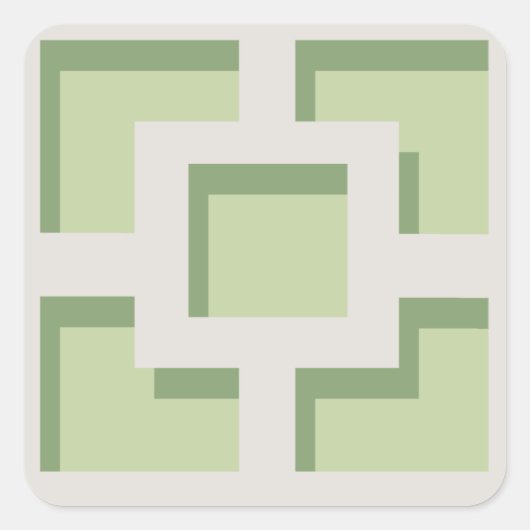 Retro Green Trellis Sticker (Vorderseite)