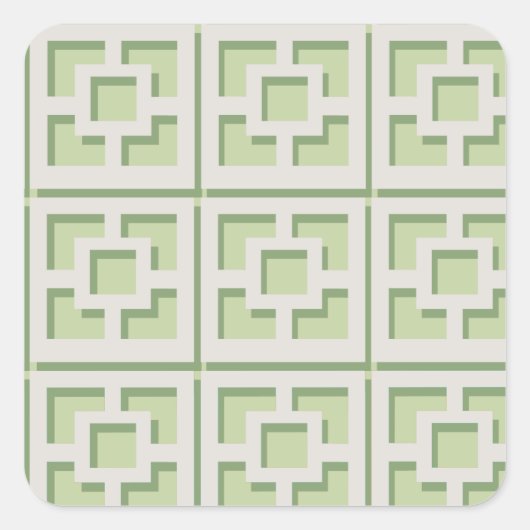 Retro Green Trellis Sticker (Vorderseite)