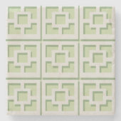 Retro Green Trellis Stone Untersetzer (Vorderseite)