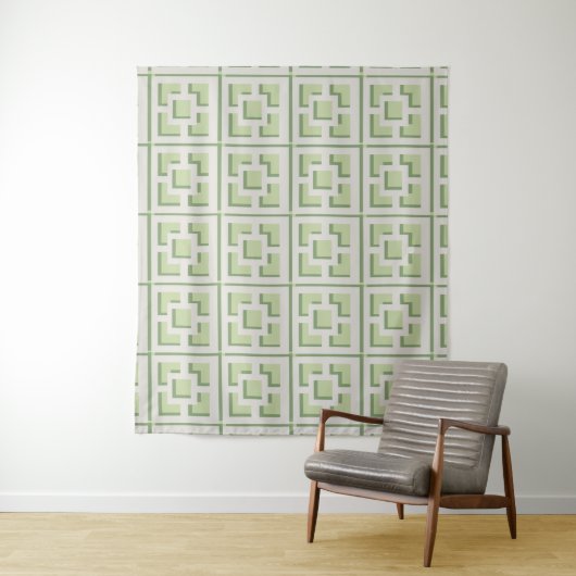Retro Green Trellis Tapestry Wandteppich (Beispiel)