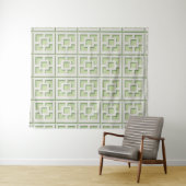 Retro Green Trellis Tapestry Wandteppich (Beispiel (Horizontal))