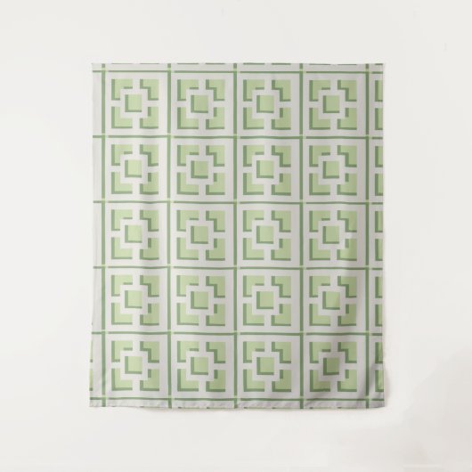 Retro Green Trellis Tapestry Wandteppich (Vorderseite)