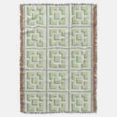 Retro Green Trellis Throw Blanket Decke (Vorderseite Vertikal)