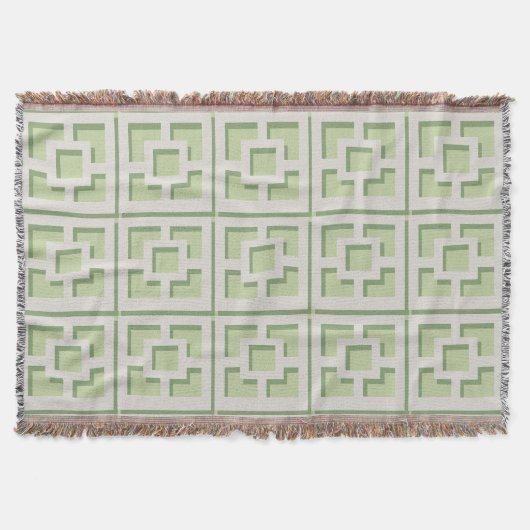 Retro Green Trellis Throw Blanket Decke (Vorderseite)